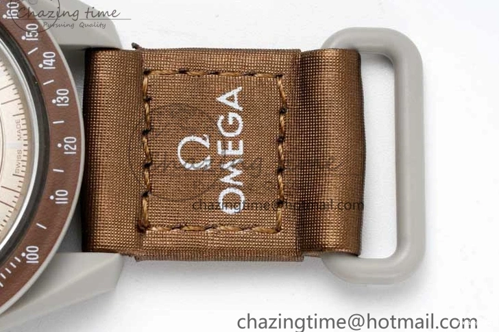 0418 Speedmaster Misson To Saturn 1:1 Best Edition Beige Dial On Nylon Strap Quartz Casual 7861